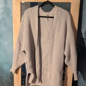 Free People Light Gray Cardigan Sweater